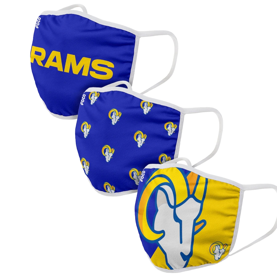  Los Angeles Rams Adult Face Covering 3-PackDust mask with filter